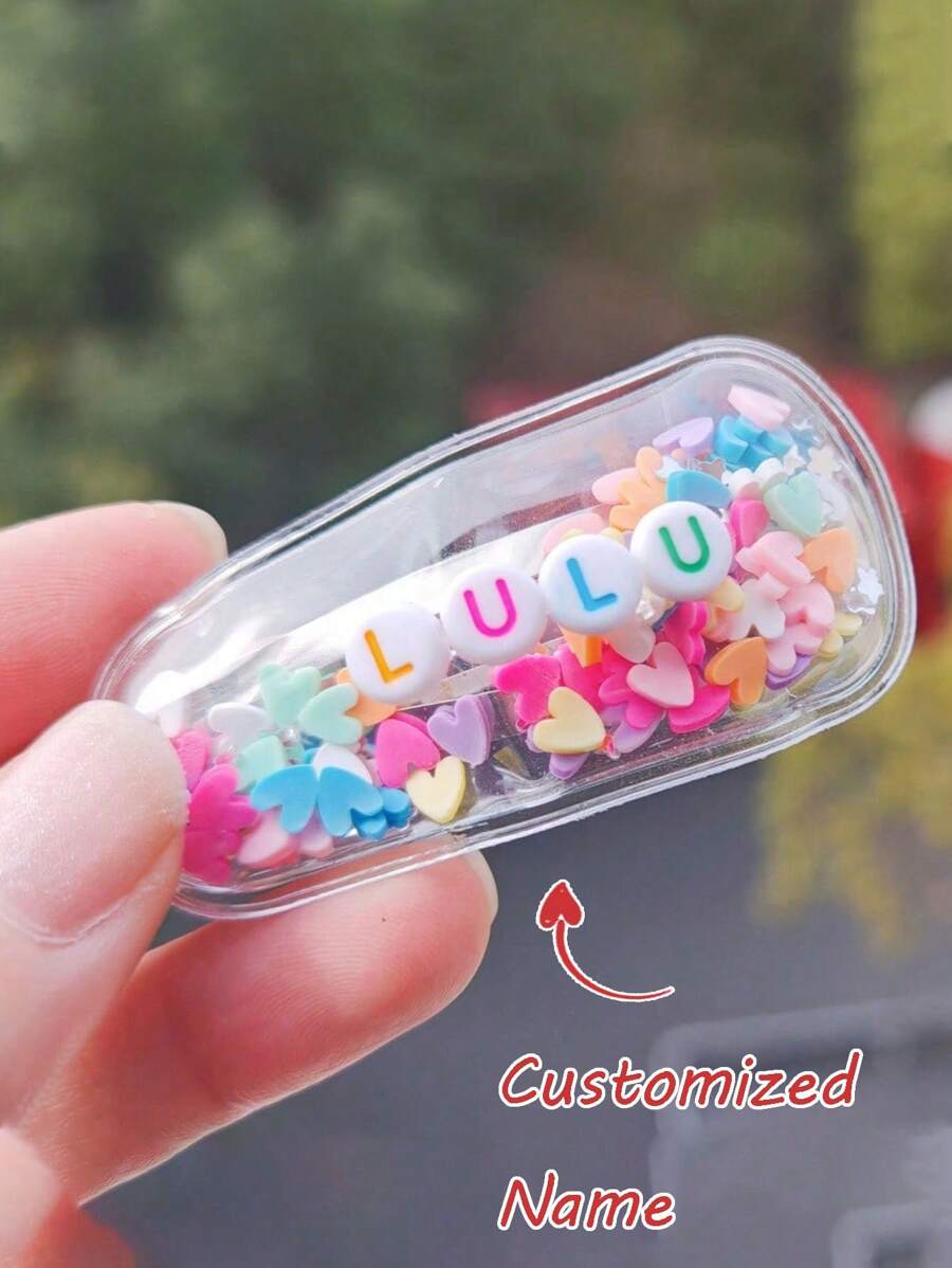 1pc Personalized Hair Clip / Customized Headband / Shiny Cute Headband / Headband / Rainbow Hair Clip / Girl Hair Clip, Back To School Gift, Birthday Gift