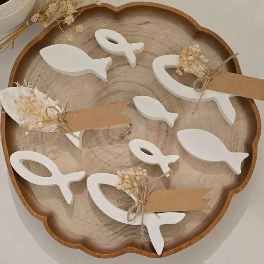 Molde de silicona con forma de peces rústicos, 8 piezas. 1 set ideal para hacer manualidades con resina, velas, jabón, difusor de aromas para coche con piedra, así como proyectos de yeso y concreto con detalles florales, ornamentos festivos 3D para mesa y decoración navideña rústica con cuerda perfecto para el hogar y uso al aire libre.