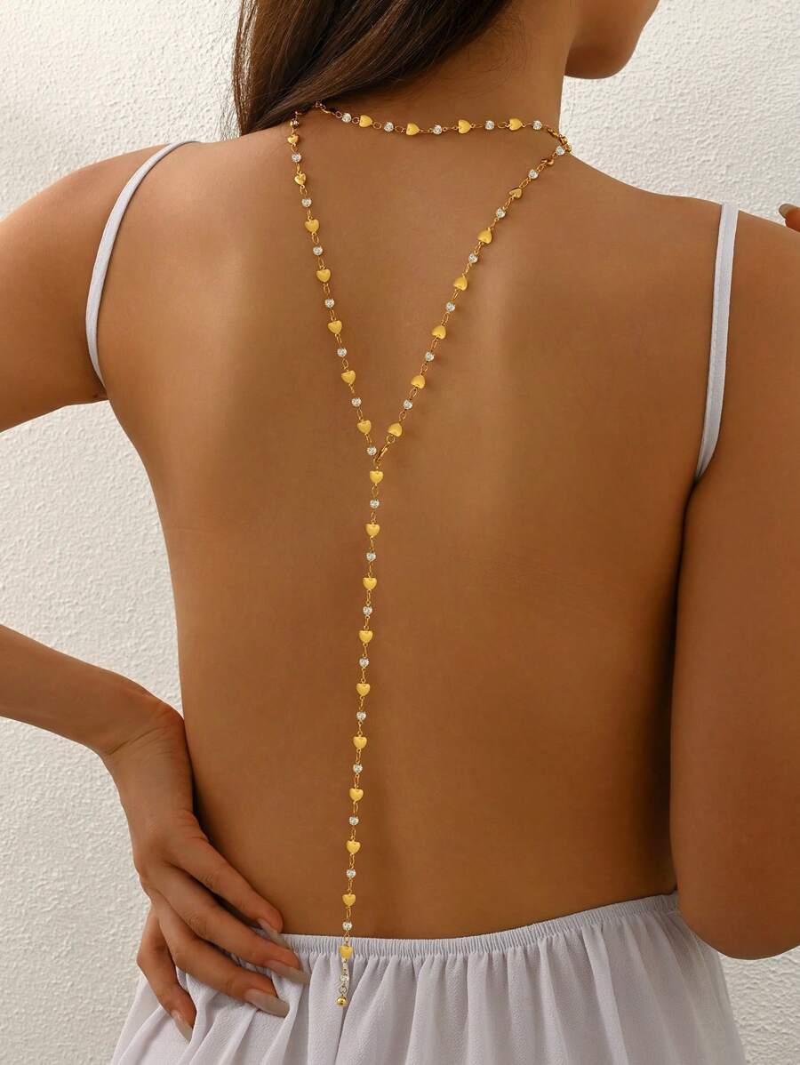 1 pieza Cadena elegante y sensual en forma de Y dorada para el Body de la mujer, adecuada para fiestas, playas, regalos festivos
