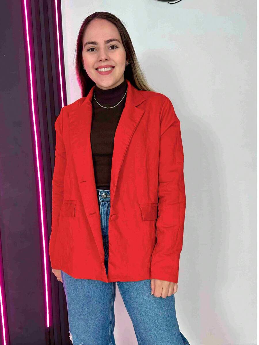 Blazer Oversized Forrado Confortável