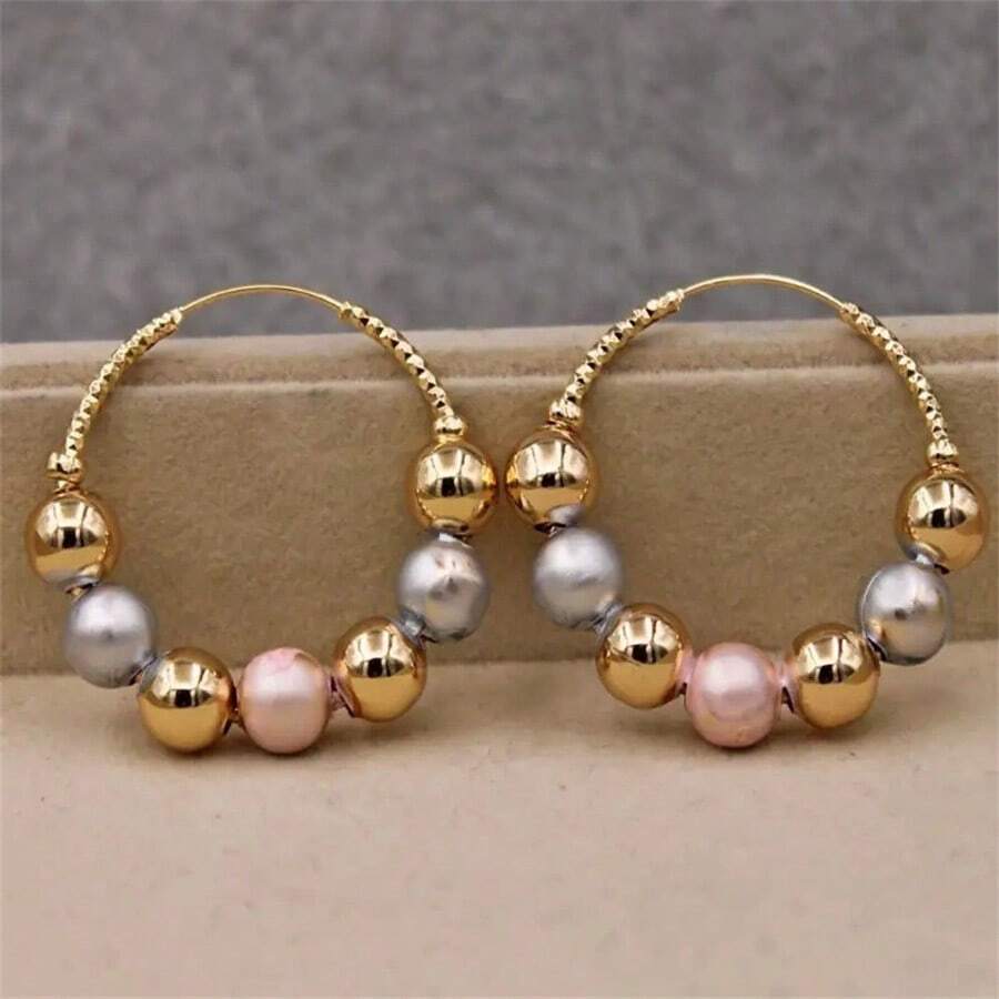 1 par de pendientes de bolas doradas circulares de moda, accesorios de joyería de lujo para bodas y aniversarios