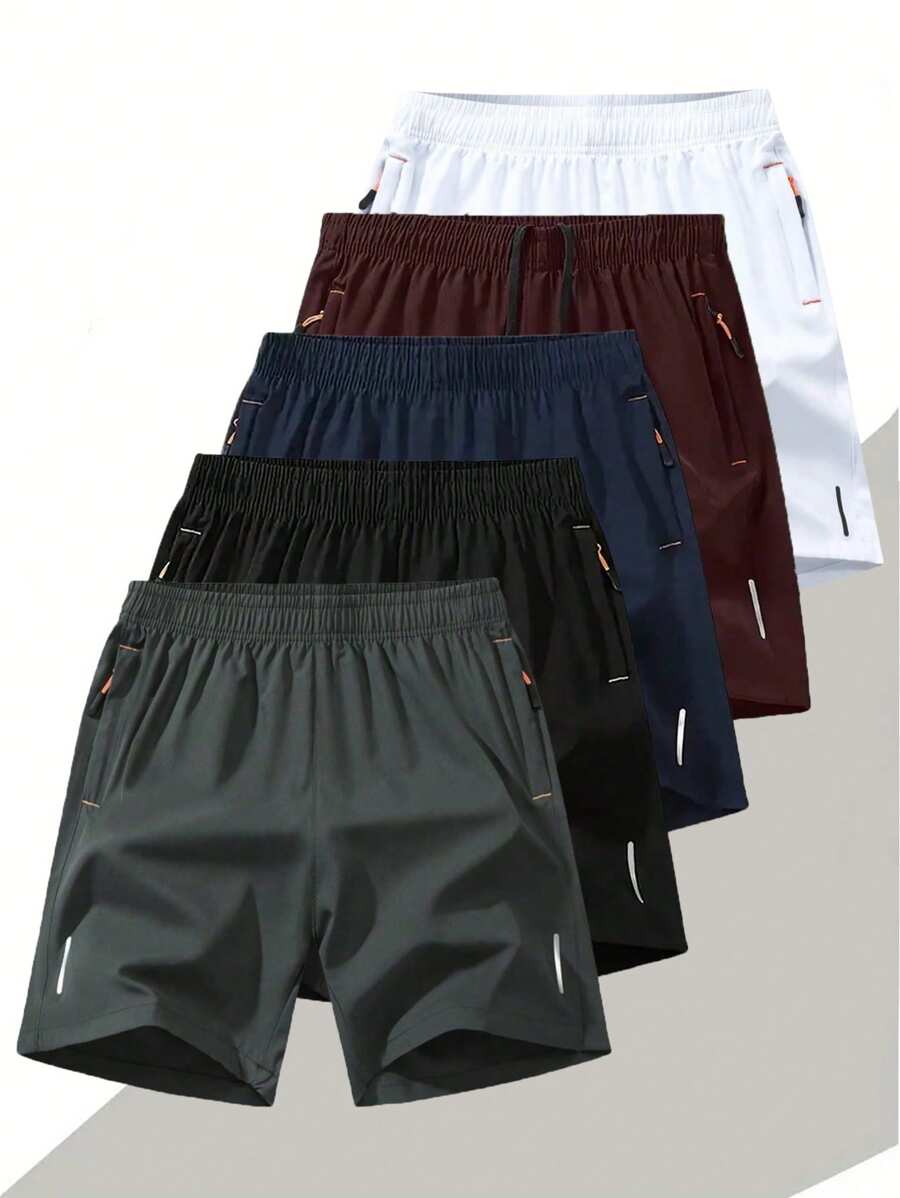 Men's Outdoor Casual Sports Shorts Solid Color Geometric Printed Running Pants Outdoor And Gym Clothes
