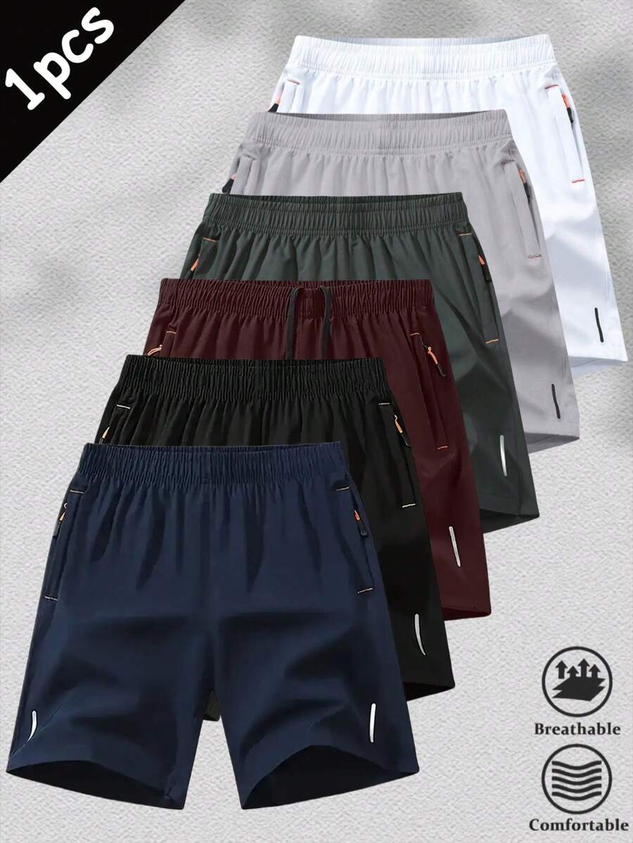 Men's Outdoor Casual Sports Shorts Solid Color Geometric Printed Running Pants Outdoor And Gym Clothes
