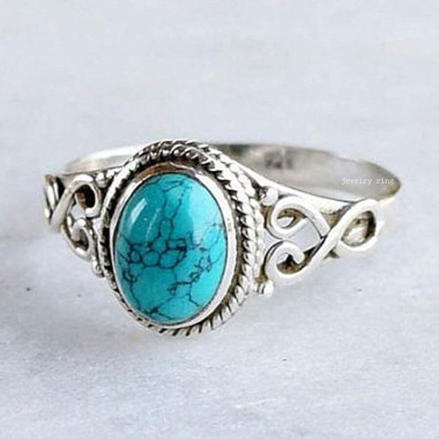Anel Boho-Chic Unissex Turquesa - Design Retro Perfeito para o Dia a Dia e Festas