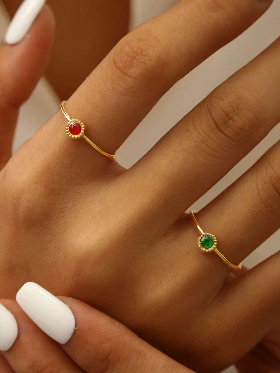 1pc Elegant Luxurious Exquisite Minimalist European Retro Chic High-End 18k Gold Plated Stainless Steel Zirconia Diamond Geometric Pattern Ring, Suitable For Summer, Holidays, Travel, Work, Daily Wear, Parties And Gatherings, Women Jewelry