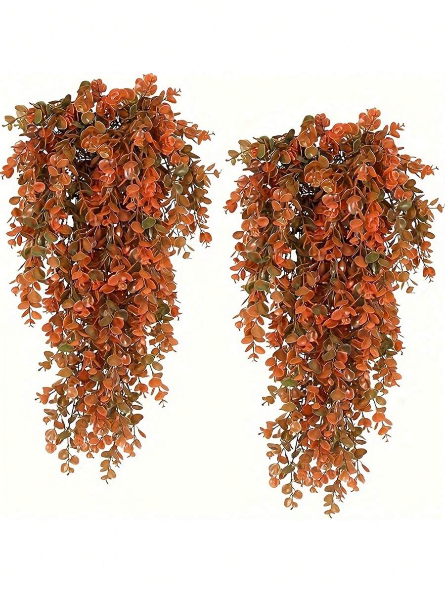 1/2 piezas Plantas de eucalipto colgantes, plantas artificiales con protección UV para decoración del hogar, decoraciones de otoño, decoración de habitaciones, decoración de bodas, decoración de paredes, decoración exterior, decoración de jardín