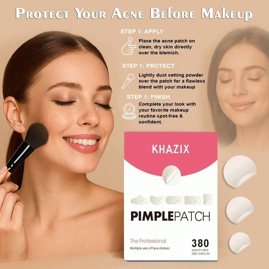 380pcs Assorted Size Acne Pimple Patch, Meeting All Your Needs, Back To School Makeup Tool, Leisure Items