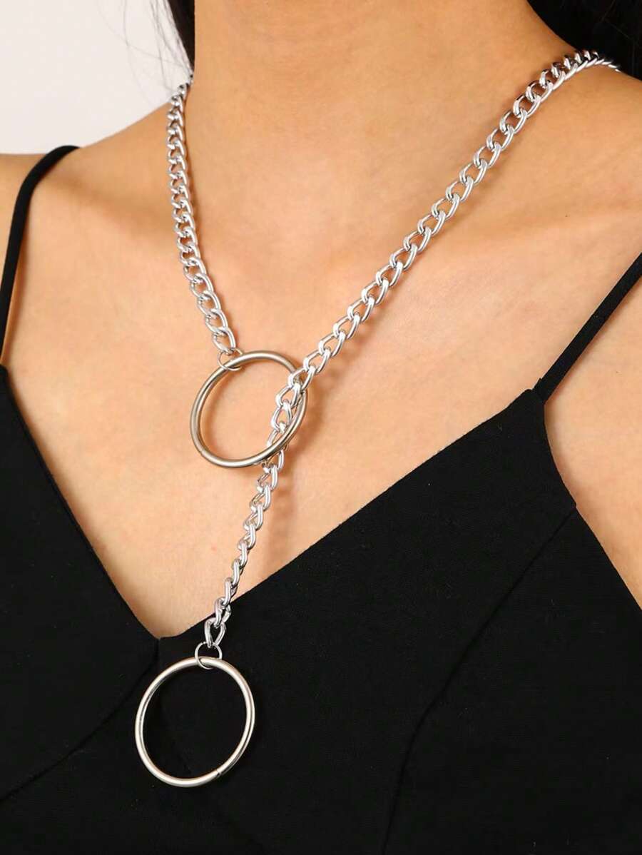 1 pièce Collier à chaîne épaisse avec pendentif, convient pour un port quotidien