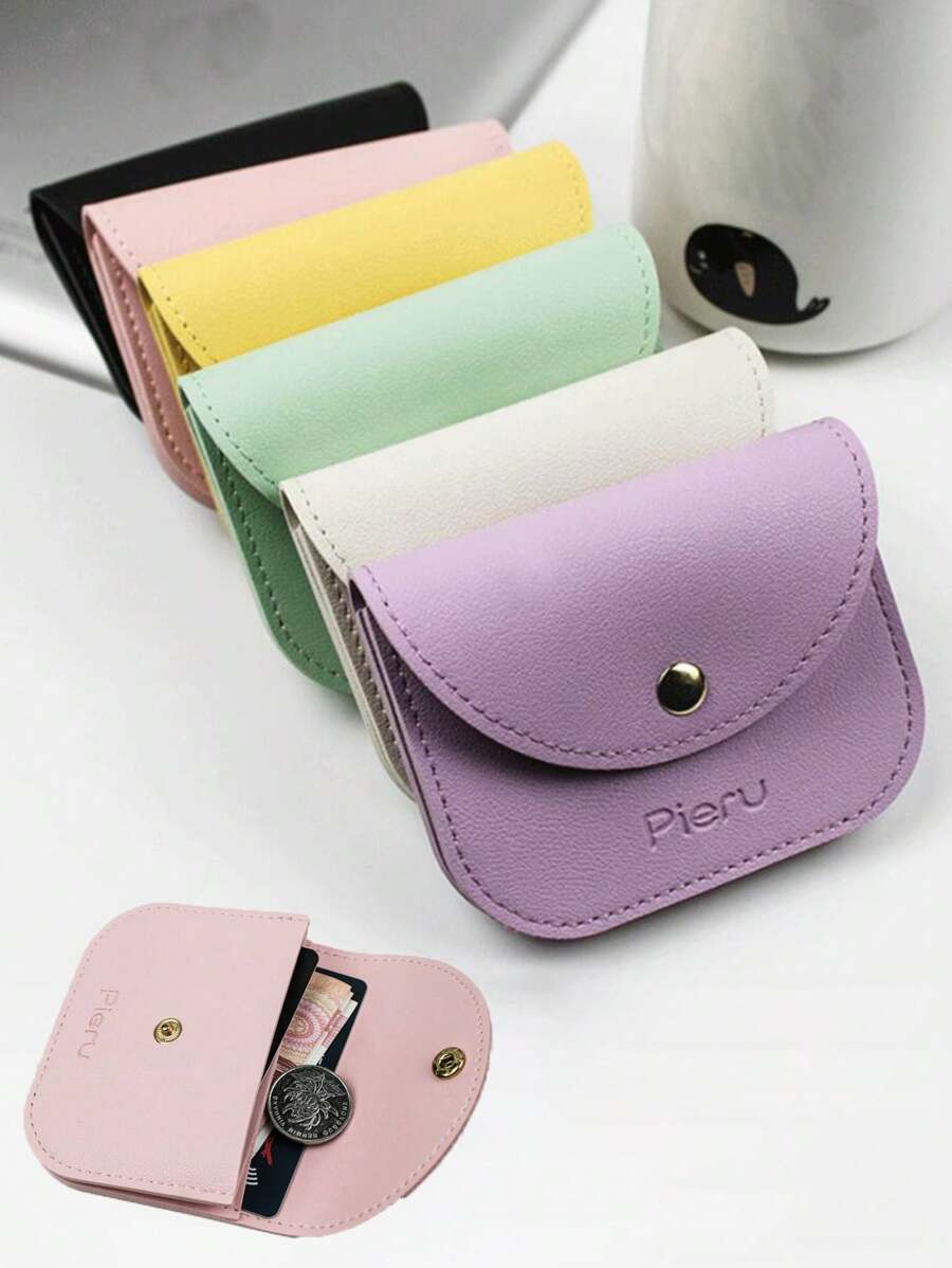 Multi Colored Minimalist Coin Purse For Women Short Envelope Buckle Cute ID Card Bag Money Wallet Mini Wallet Purse Wallet Small Wallet Cute Wallet