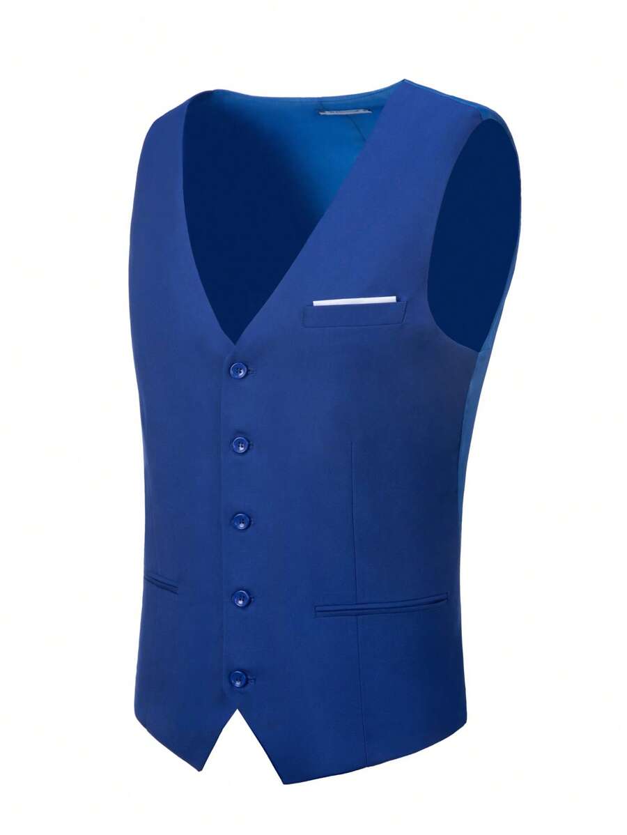 Chaleco formal de hombre de color liso para negocios, fiesta, boda, tallas desde XS hasta 3XL
