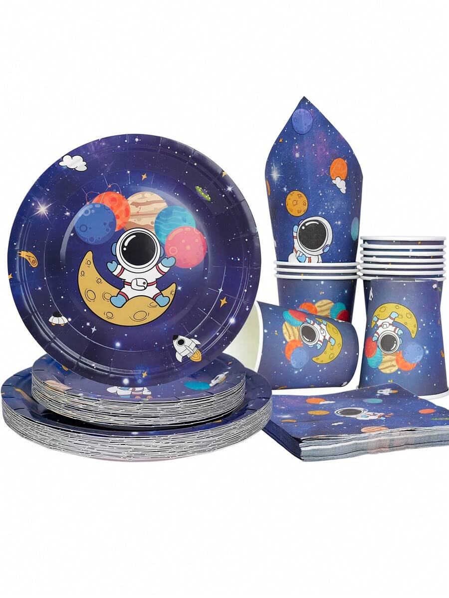 10pcs/20pcs/50pcs Outer Space Theme Birthday Party Decorations Supplies Galaxy Party Tableware Set Includes Paper Plates Napkin Cup Galaxy Space Astronauts Theme Party Decorations For Babe Shower Birthday Party