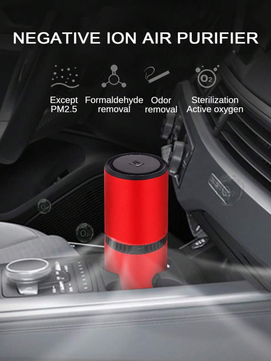 Nouveau mini purificateur d'air pour voiture, rafraîchisseur d'air aux ions négatifs, réduit les PM2,5/odeurs/formaldéhyde, convient pour la chambre, le bureau, le véhicule, le garage et la salle de bain