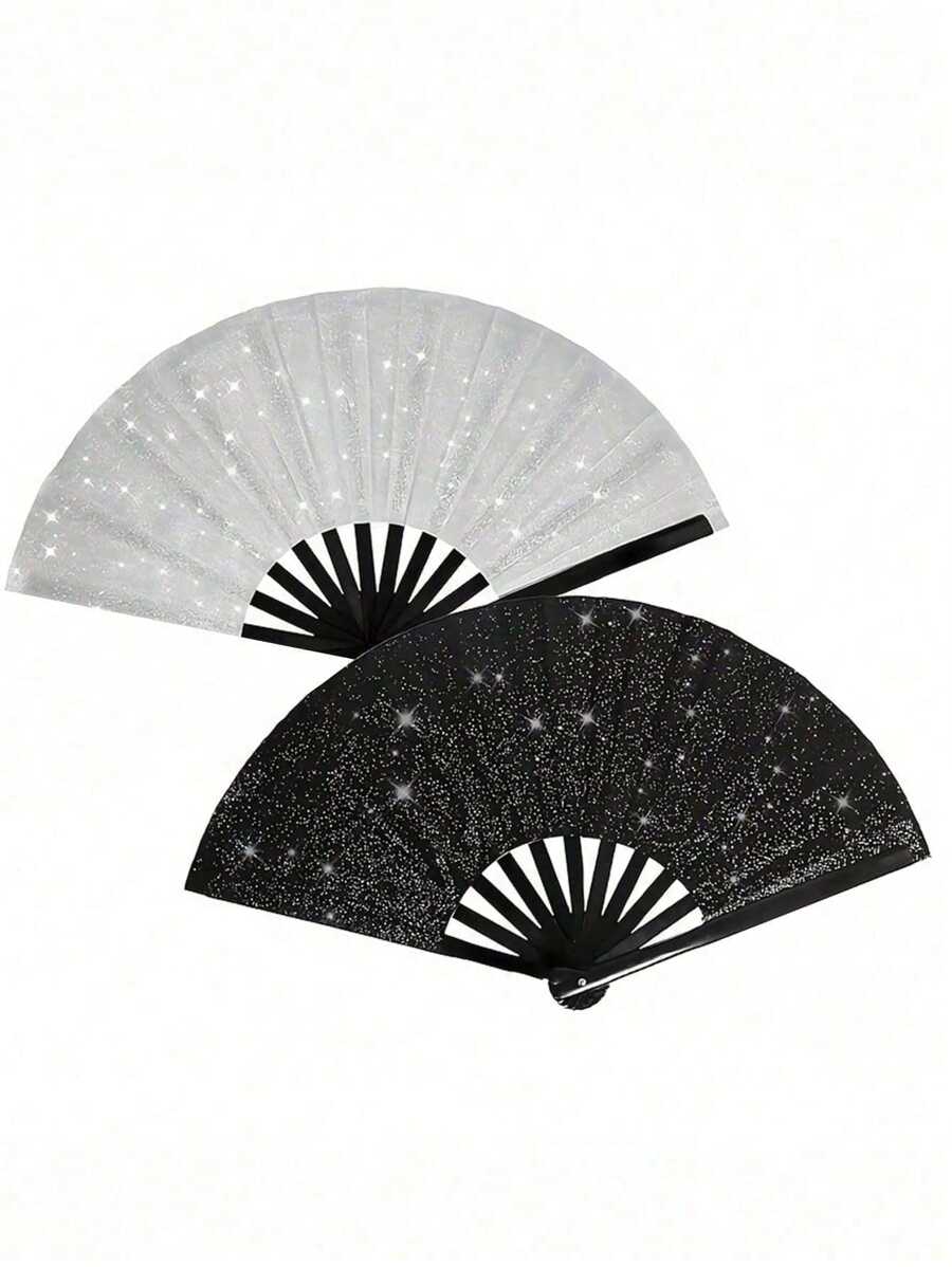 Large Glitter Fan For Line Dancing, Folding Fan,Women Hand Fan Retro Spanish Style Folding Hand Fan,13-Inch Boots On The Floor, Folding Hand Fan For EDM, Music Festival, Hot Flashes, Party, Decoration,Weddings And Dance Parties,Teacher's Day, Wedding Season, Graduation Season, Gifts For Family And Friends