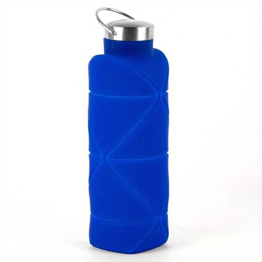 Botella de agua de silicona portátil, bebida deportiva plegable a prueba de fugas con asa, taza reutilizable lavable, equipo de camping ligero para campamento de verano al aire libre, senderismo, equipo de camping, artículos esenciales de senderismo, accesorios de viaje, utensilios de camping #2