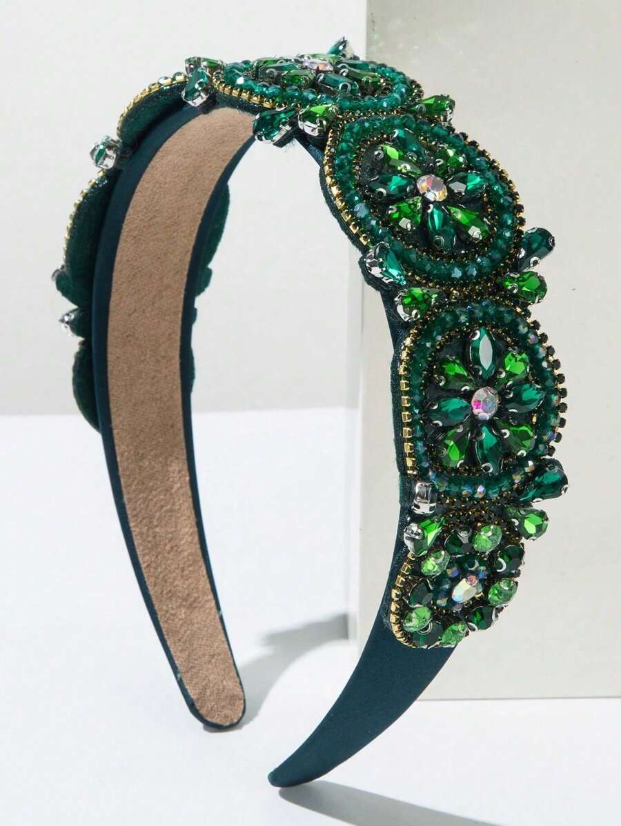 1 Peça Tiara Elegante de Estilo Barroco Europeu e Americano para Mulheres, Decoração com Cristais e Contas Brilhantes, Acessório de Cabelo de Alta Qualidade para Festa Formal, Tiara, Diadema, Arco de Cabelo
