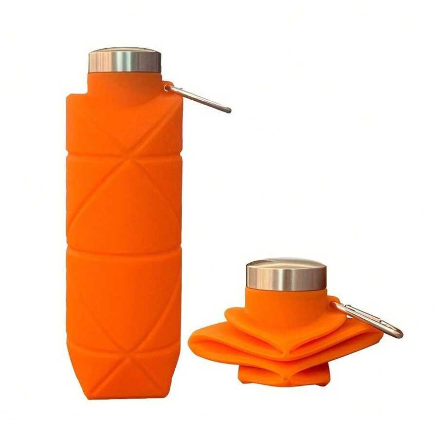 Botella de agua de silicona portátil, bebida deportiva plegable a prueba de fugas con asa, taza reutilizable lavable, equipo de camping ligero para campamento de verano al aire libre, acampada, senderismo, accesorios de viaje, utensilios de camping #6