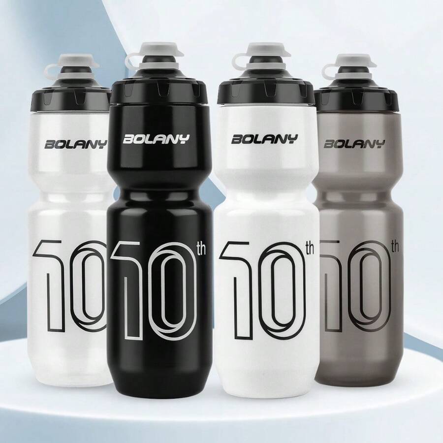 1 pièce, 750 ml/25,36 oz, valve avec embout anti-fuite, bouteille de sport portable à boire directement, en plastique PP5, style sportif minimaliste, trois couleurs au choix (noir/blanc/semi-transparent), corps de bouteille profilé et rainuré