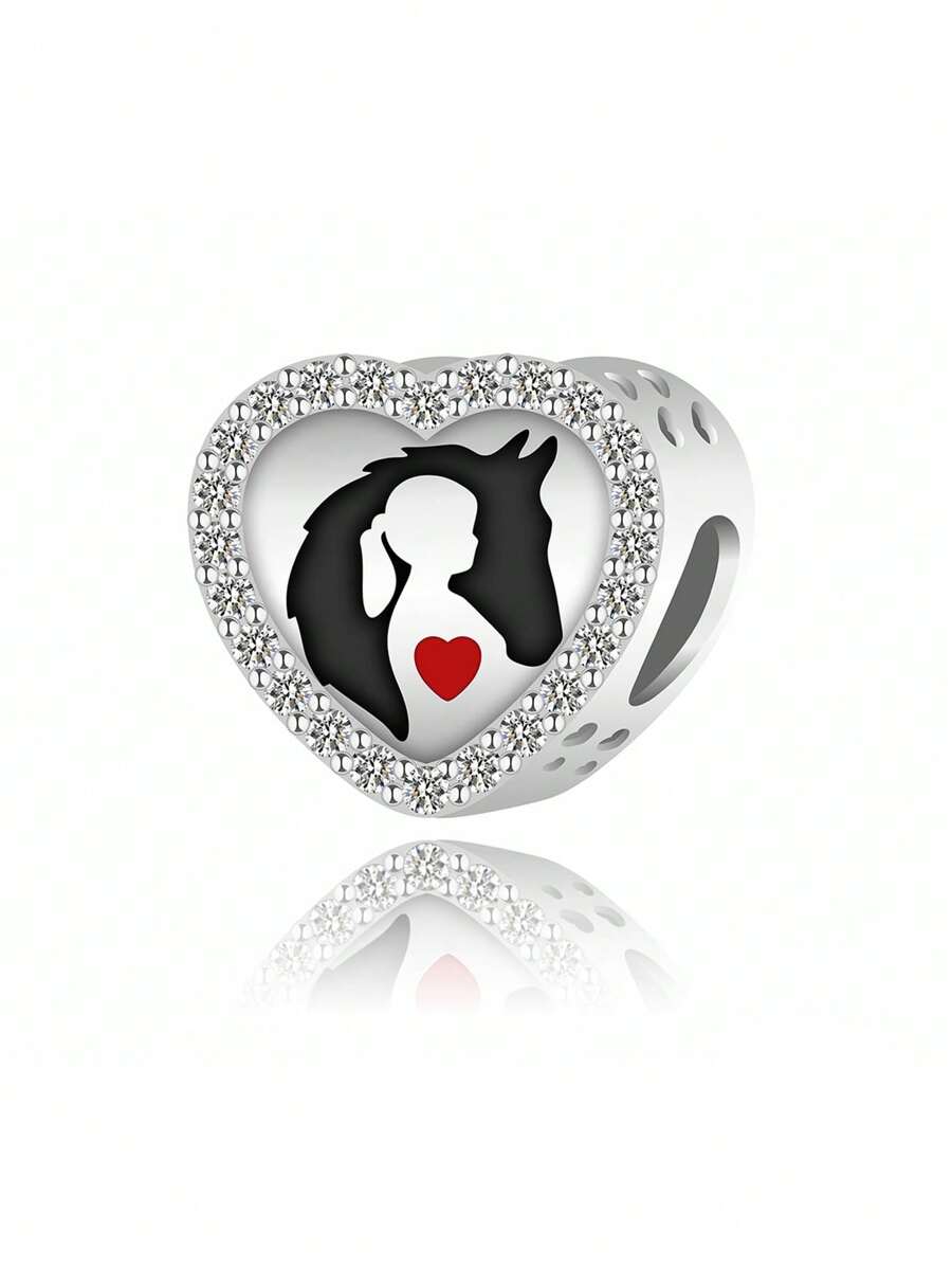 1 pièce de style minimaliste en argent sterling 925, avec un design ajouré, portrait, maman, pendentif avec perles et incrustation de zircone, cadeau commémoratif à customiser, bijoux pour femme, bijoux en argent, forme de cœur