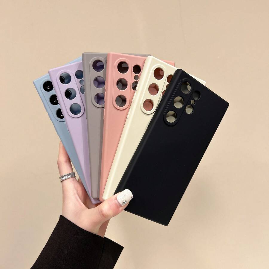 Funda de teléfono de silicona líquida de lujo con unicolor y magnética, compatible con Samsung Galaxy S25 S24 S23 Ultra Fe e 16 Pro Max 15 14 13 16Plus 15Plus 14Plus 13Plus 12 Pro 13 Pro Max, con forro de terciopelo en la parte posterior