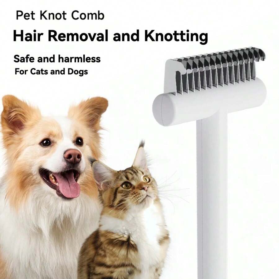 Cat Self Grooming Comb, Cat De-Shedding Tools, Undercoat Deshedding Rake, Deshedding Brush, Dog Undercoat Brush, Detangling Comb, Fur Removal Brush - Gently And Effectively Removes Loose Undercoat Hair, Suitable For Cats And Small To Medium Dogs