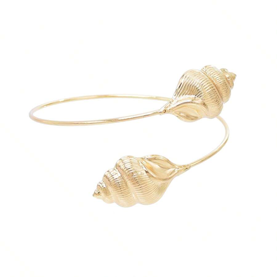 1 pièce Bracelet à coquillage doré de style européen et américain Ins, accessoire de vacances à la plage vintage