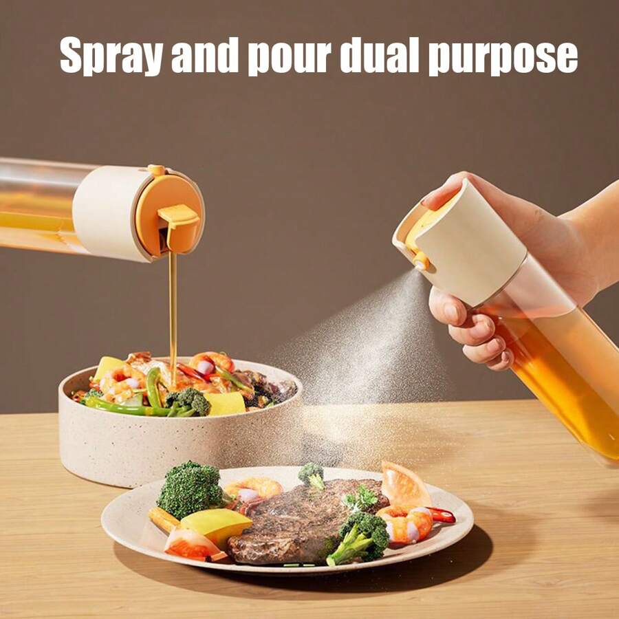 1 pieza Botella rellenable con rociador y vertedor de aceite, rociador de alta presión, botella rociadora de aceite con boquilla ajustable, rociador de tamaño portátil para el cabello, maquillaje, plantas, aceite de cocina, ensalada, hornear, barbacoa