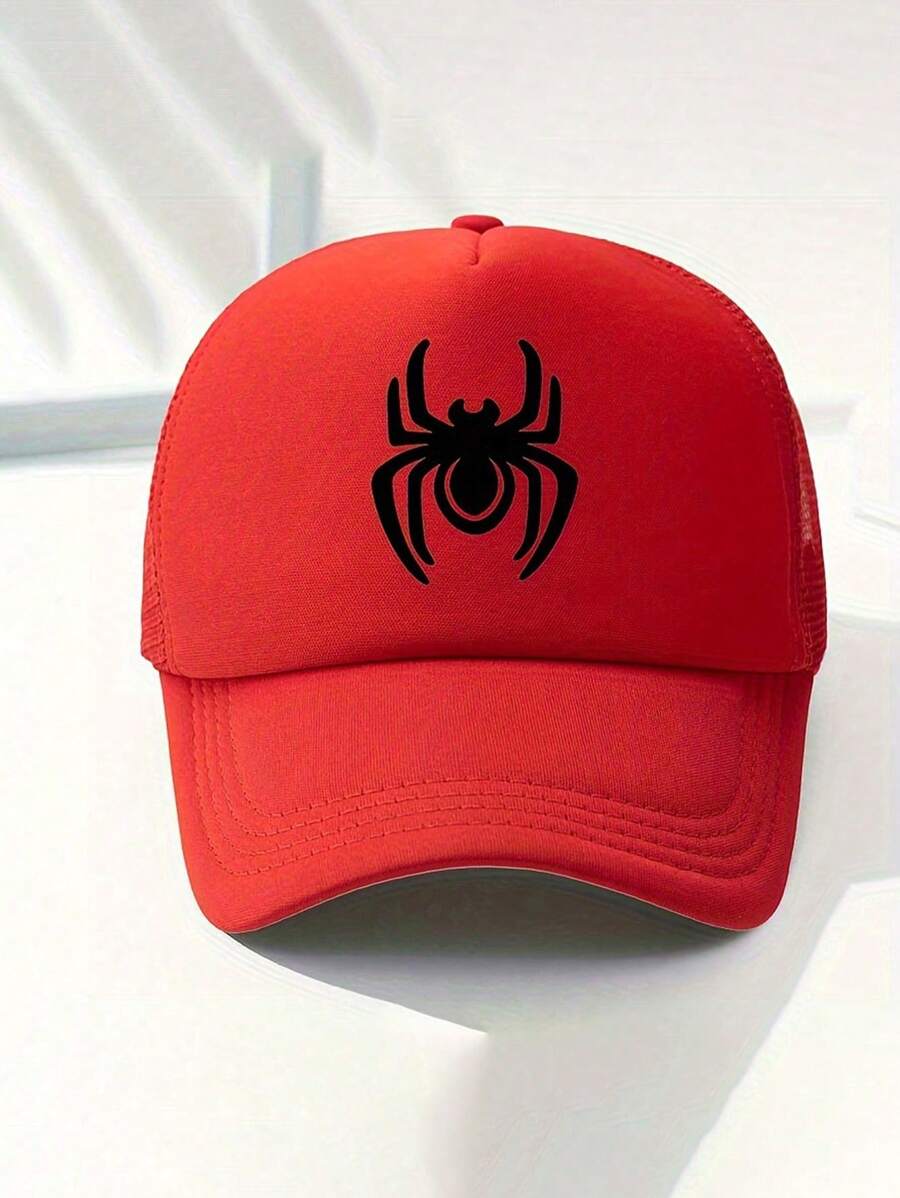 1 pieza Gorra de béisbol infantil con lindo diseño de telaraña, sombrero de sol unisex ajustable con cierre a presión