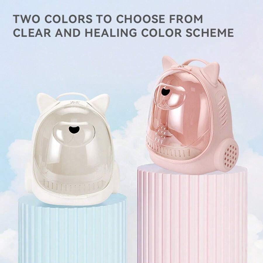 Cat Carrier Backpack, Large Capacity Transparent Cat Backpack, Panoramic Transparent Breathable Design Portable Dual Shoulder Cat Backpack, Hand-Held Space Capsule Pet Bag Portable Space Backpack, Durable PC Material With Zipper Closure, Cat Backpack Carrier