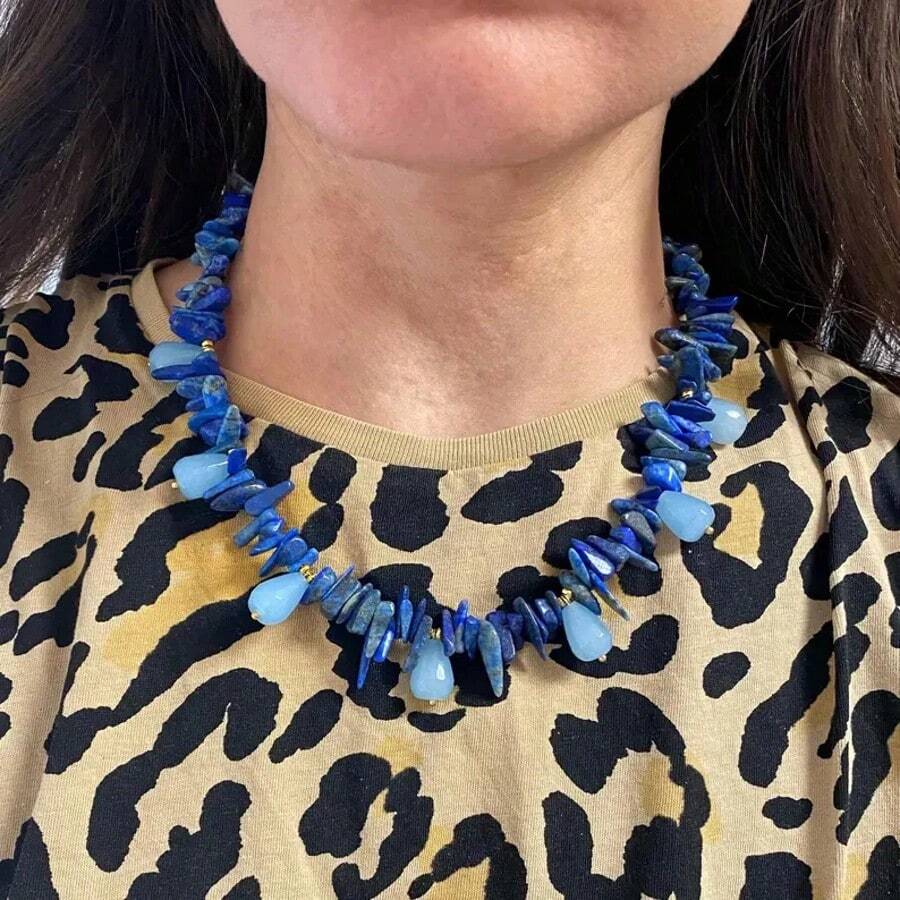 Bohemian Lapis Lazuli kralenketting damesmodeaccessoires 2025 nieuwe sieraden statement vakantie cadeau bedel coole meid
