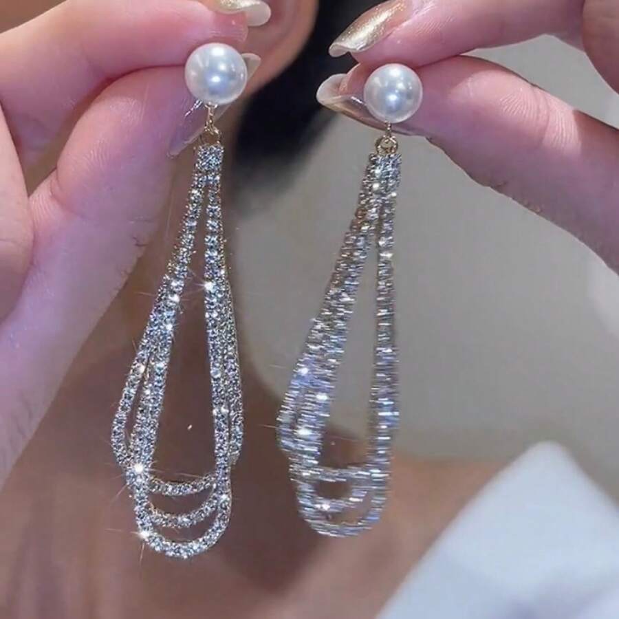 1 Peça Brincos Fashionistas com Formato de Gota de Água Cúbica, Adequados para Uso Diário de Mulheres