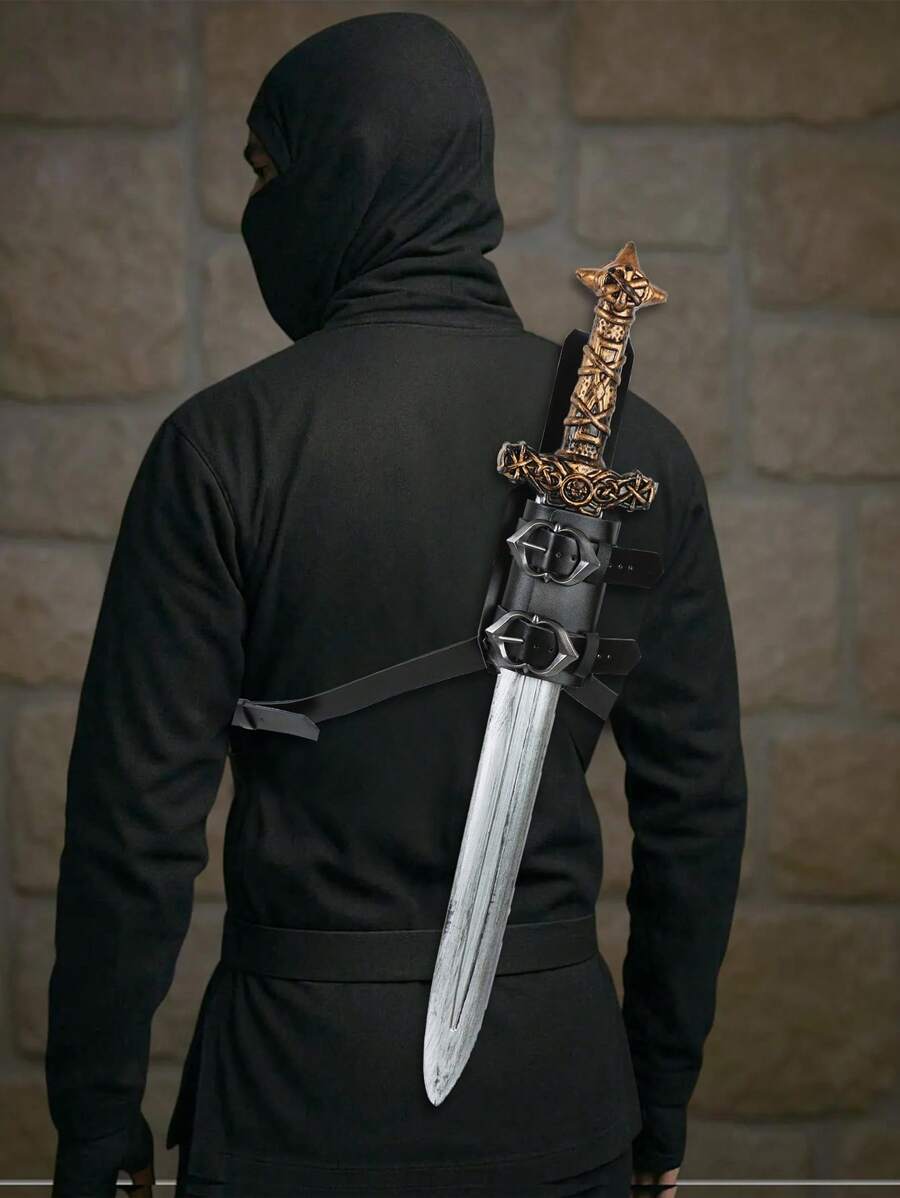 1 Stück mittelalterlicher PU-Leder Gürtel Schwert Katana Scheide Holster Mittelalter Männer LARP Waffen Rüstung Piraten Ritter Samurai Zubehör für Rapier Halter für Männer & Frauen Halloween