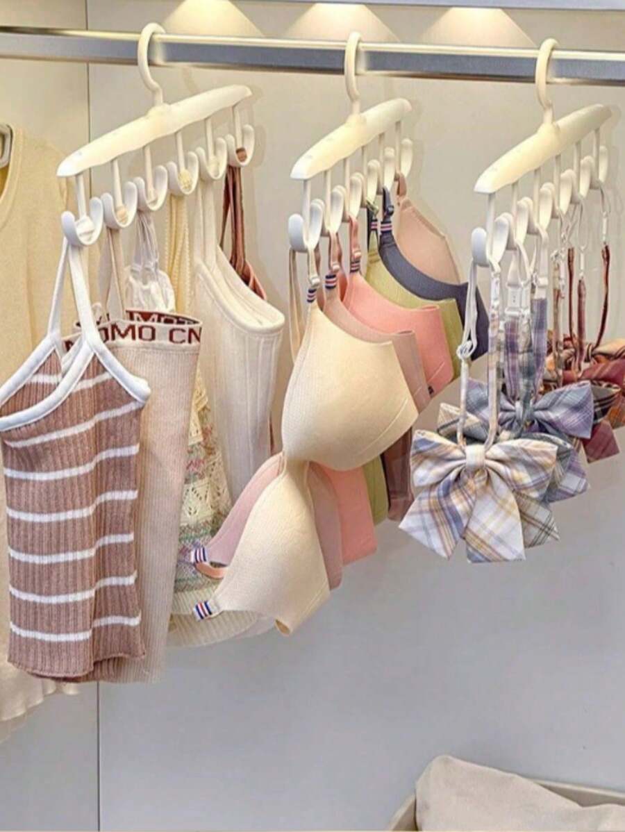 1 Rotating Wardrobe Hat Rack, 360 Degree Rotating Hook Rack With 12 Hooks, Bra Strap Saves Space, Wavy Drying Rack, Multifunctional Home/Dormitory Clothes Rack, Suitable As A Gift For Relatives, Family, Friends, Teachers, Classmates, Travel, Outdoor Activities, Camping, Gatherings, Beach Vacations, Decoration, Organizer Dresses, Pants, Shoes, Jeans,