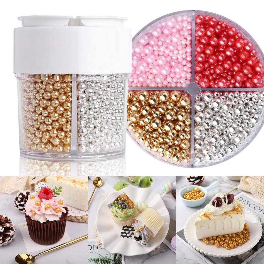 1 pièce de Perles, Perles pour la décoration de gâteau en 2 tailles, Perles blanches nacrées pour la décoration de gâteau, cupcake, glace, chocolat, biscuits, célébrations, mariage, baby shower, fête