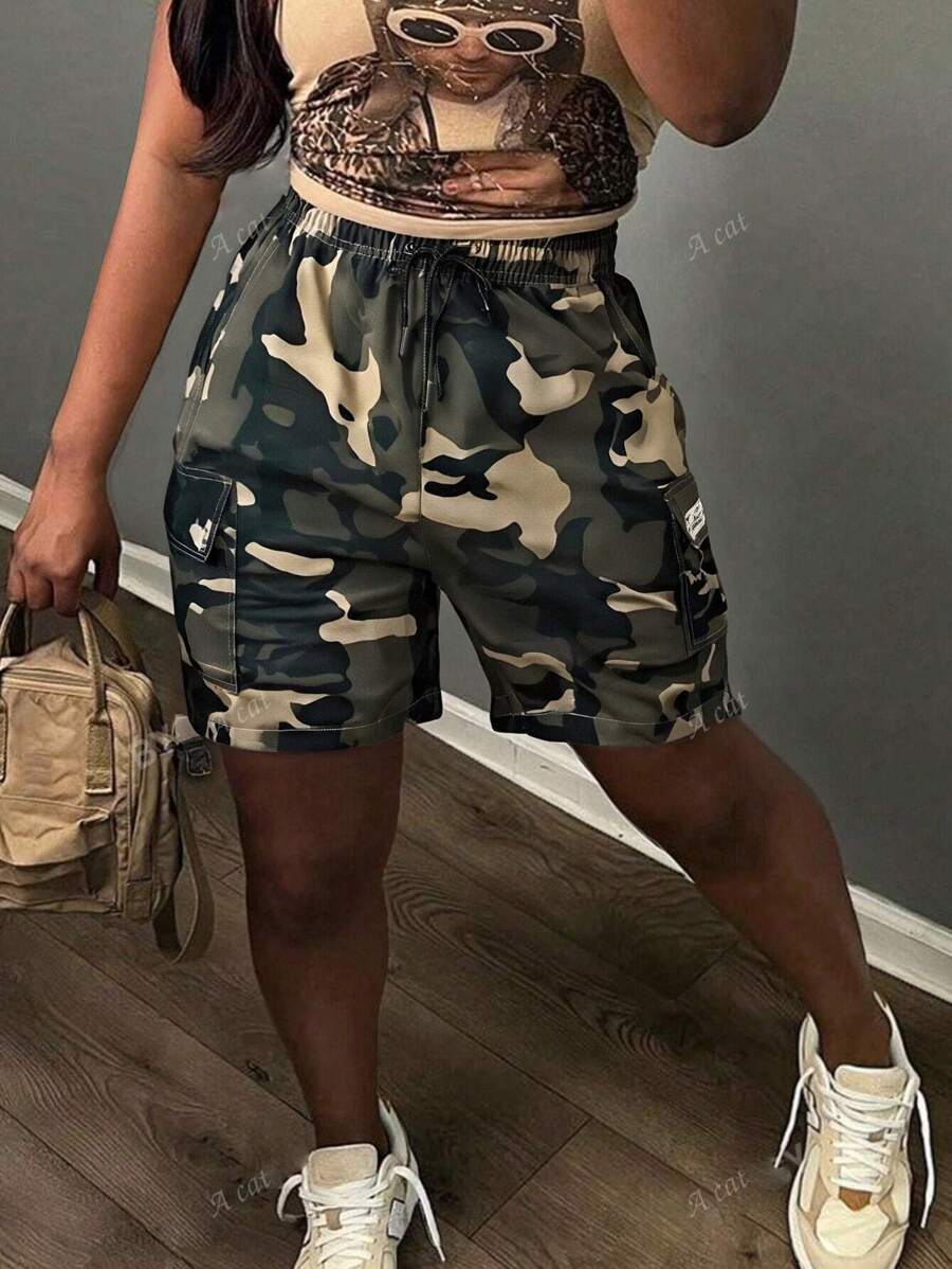 Pantalones cortos cargo de camuflaje para mujer, de moda para el verano