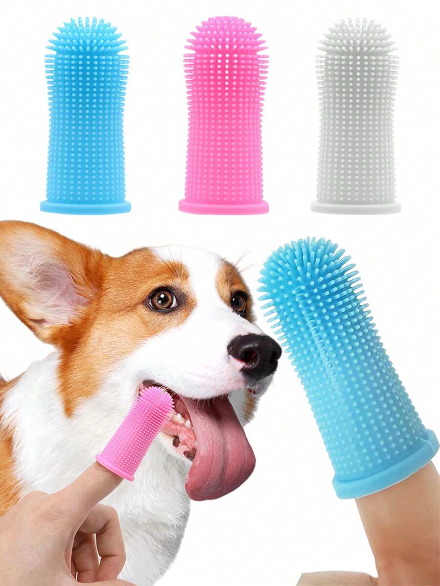 3/1pc Pet Dog Toothbrush Finger Sleeve 360 Degree Surround, Suitable For Dog Household Cleaning, Pet Dog Accessories, Dog Brush Dog Toothbrush, Dog Daycare Dog Daycare, Dog Things, Cat Supplies Cat Games