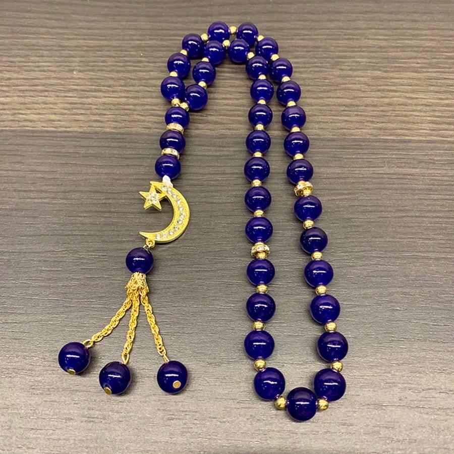 Neues grenzüberschreitendes 33-Sterne- und Mond-Tasbih-Armband mit muslimischen Gebetsperlen