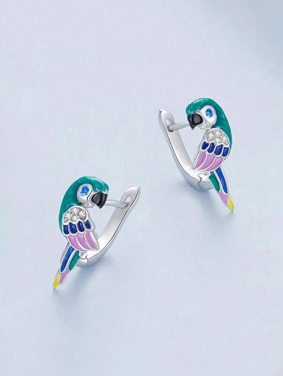 1 Par de Aretes Elegantes de Circonita Cúbica para Niñas, Regalo para Niñas, Decoración Diaria para Fiesta, Joyería, Regalo de Cumpleaños