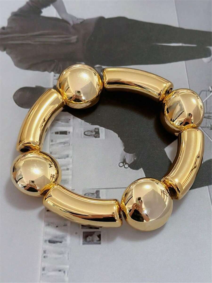 1pc Fashionable & Elegant Classic High-End Teardrop Circular Bangle Bracelet, Suitable As A Unique Gift For Women