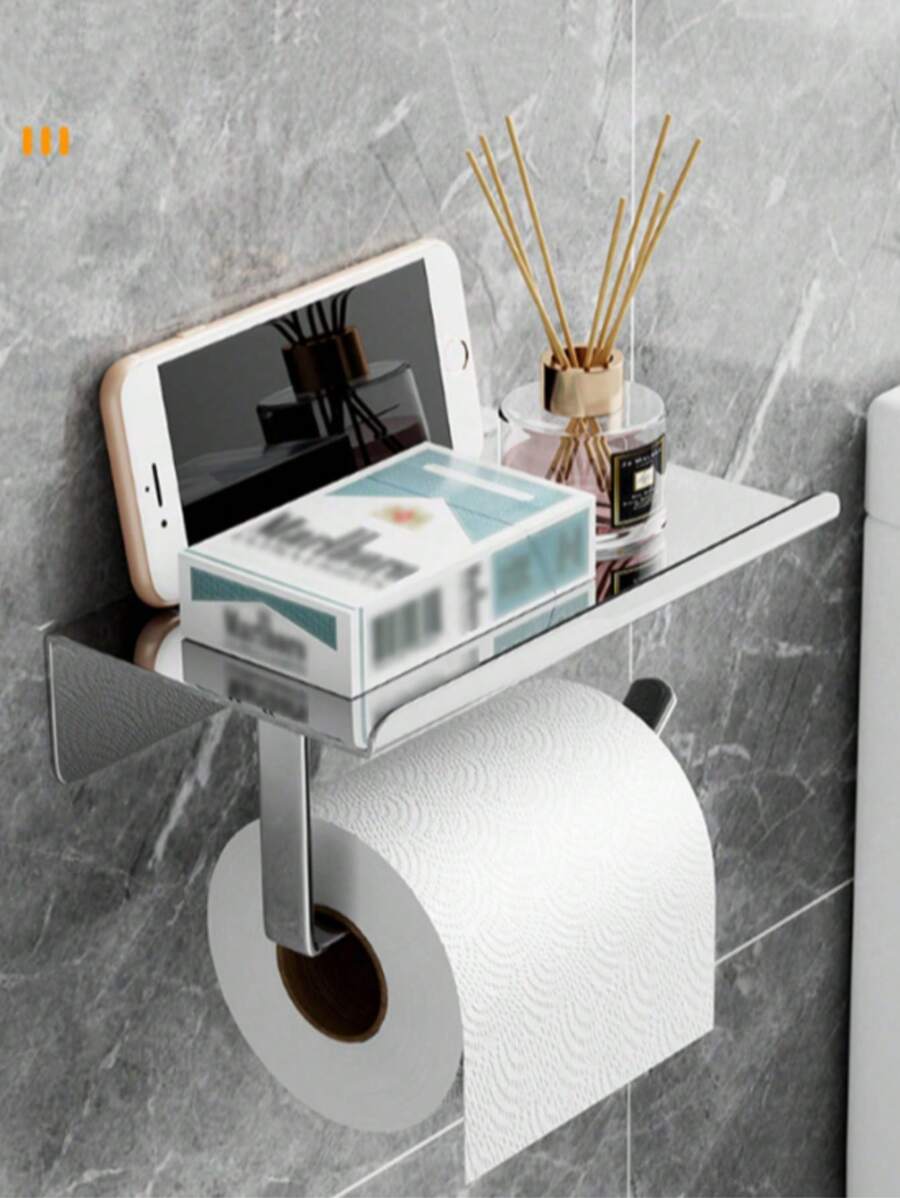 1pc Wall-Mounted Aluminum Alloy/Stainless Steel Bathroom Toilet Paper Holder