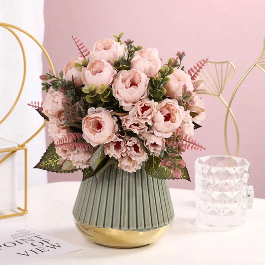 Artificial Peonies Silk Peony Flowers Artificial Flowers Plants For Home Hotel Wedding Christmas Tables Home Flowers Vase Decor