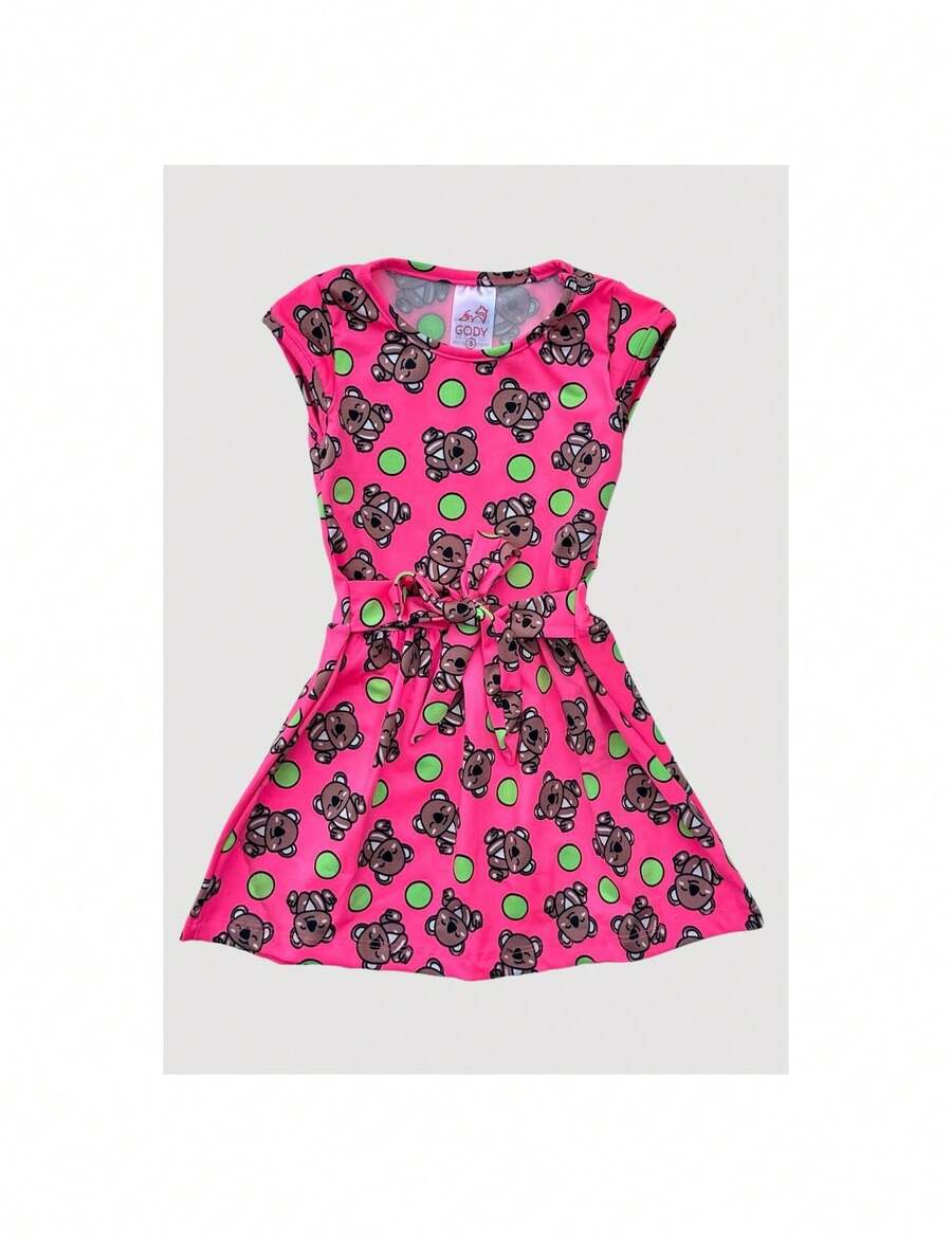 Vestido Infantil Menina Coala com Laço