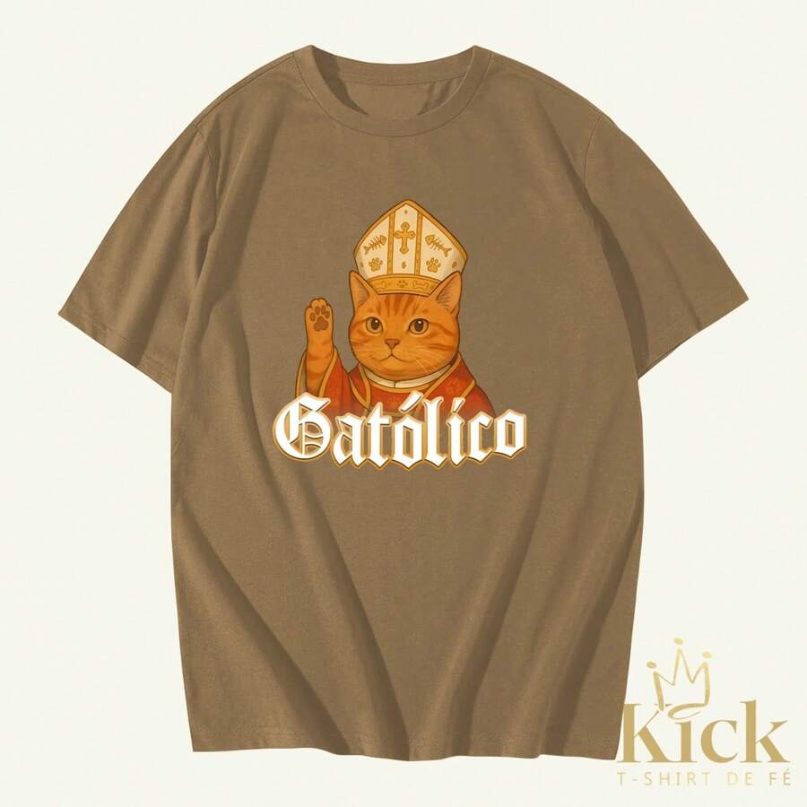 Camiseta Unissex Algodão gatólico t-shirt camisa