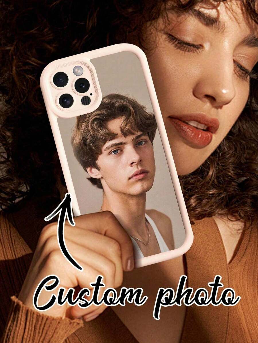 1 pieza Funda de teléfono DIY a prueba de golpes de TPU negro personalizable, adecuada para 16 15 14 13 12 11 Plus Pro Max Pro, se puede usar como regalo del Día de la Madre, Día del Padre, Boda, Cumpleaños u Ocasión Festiva para Familia/Amigos/Parejas/Seres Queridos