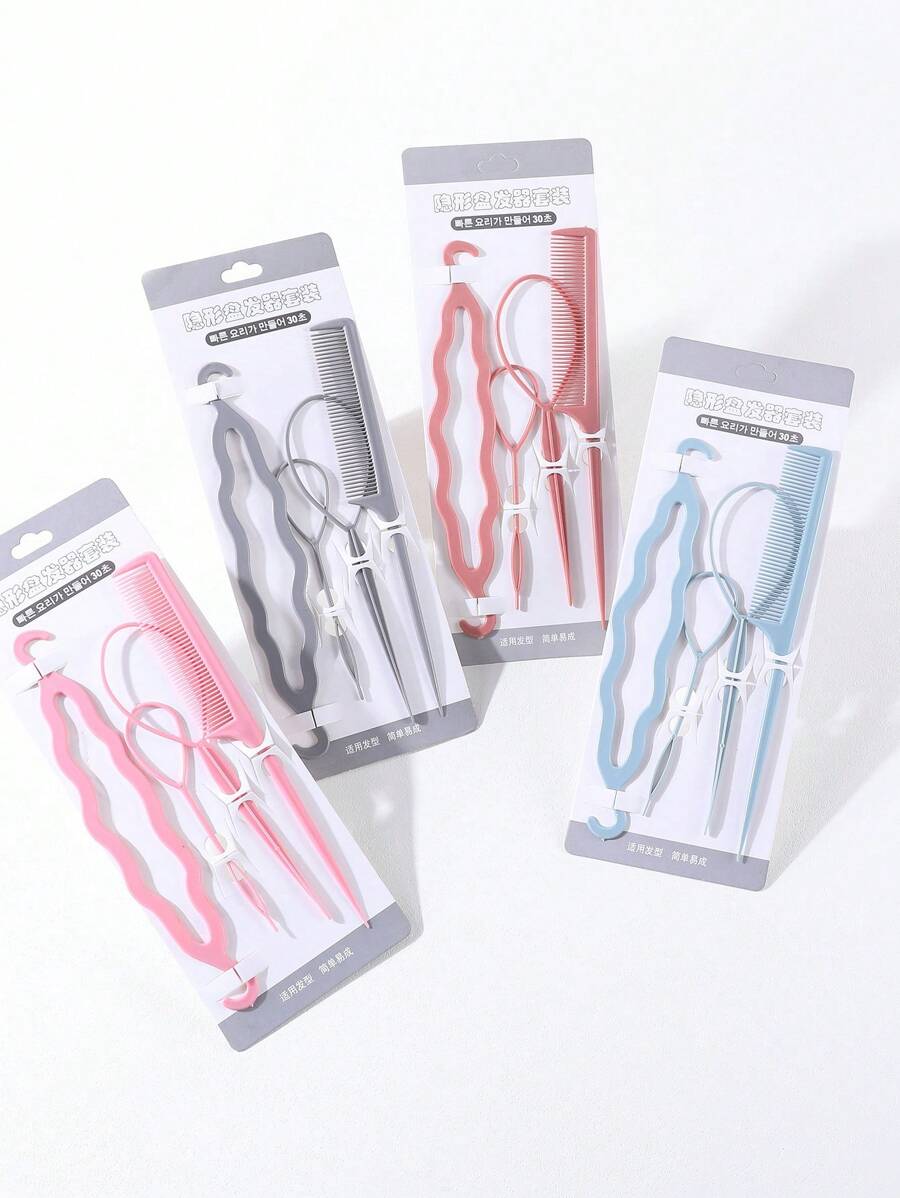 Set de 4/16 peines, herramientas para colas de caballo, pasadores de metal para trenzar el cabello, peines con punta para niñas y mamás, accesorios de peinado para uso diario