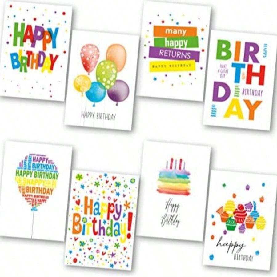 1 Set (120 Pcs Card +120 Pcs Envelopes) Absolutely Yours Birthday Cards Multipack Of 12 Design (Each Design 10 Pcs ). Blank Inside. Bulk Birthday Cards And Envelopes, Each Design 1 Pc For 12 Pcs, Birthday Invitation Greeting Card, School Supplies, Back To School