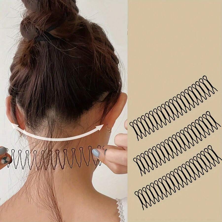 3-teiliges Haarstyling-Kamm-Set, Wellenkräuselkamm, unsichtbarer Haarclip Pony-Trimmer, DIY Haarstyling-Tool, Haarstyling, Haarzubehör, Haarstyling-Set, Haarstyling-Werkzeug-Set