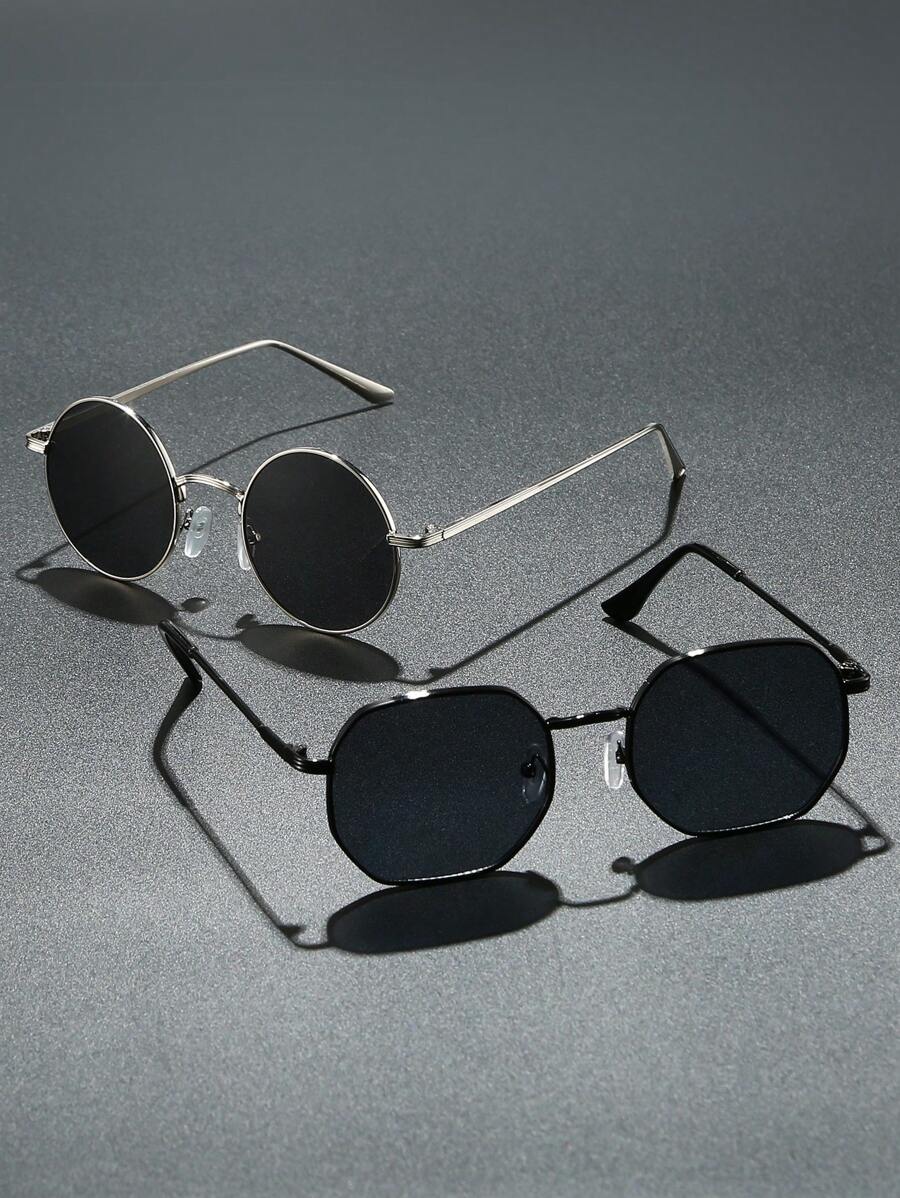 1 Peça/2 Peças Óculos Metálicos Elegantes e Casuais Masculinos, Adequados para o Dia a Dia, Combinar com Trajes, Fotografias, Férias ao Ar Livre, Também um Presente Ideal para Volta às Aulas, Halloween, Natal, Páscoa, Dia dos Namorados, Dia da Independência, Ação de Graças, Ano Novo com Visual Elegante de Volta às Aulas