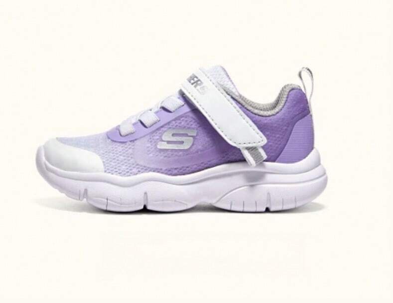 Skechers Zapatos deportivos informales para niños con suela gruesa, transpirables y con cierre de gancho y bucle de color degradado