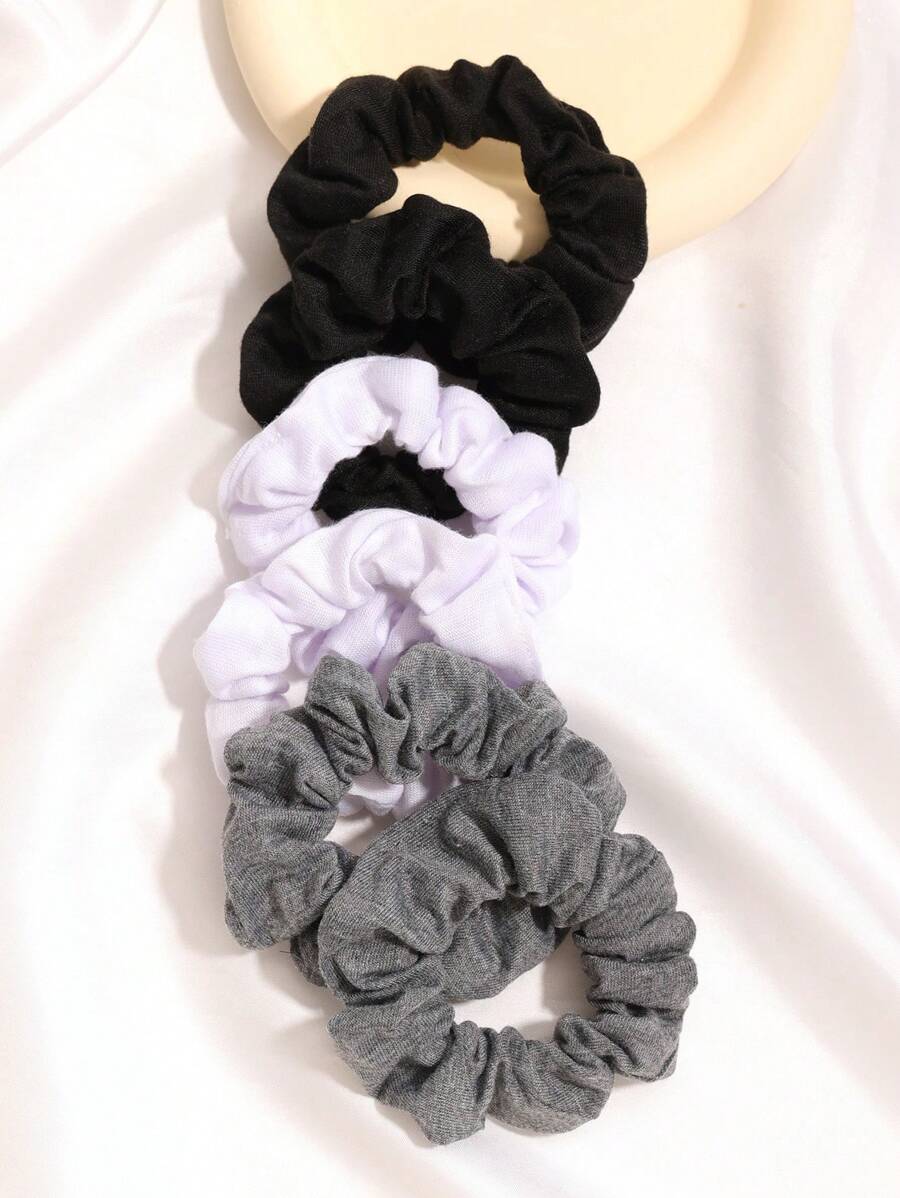 6 Stück Jersey Haargummis, einfarbig, lässiger, bohemian, vintage, palast-stil, party, süß, straßenmode, polyester, geeignet für alle Jahreszeiten, Haargummi, Haaraccessoire, Haarzubehör, Scrunchie Haargummis