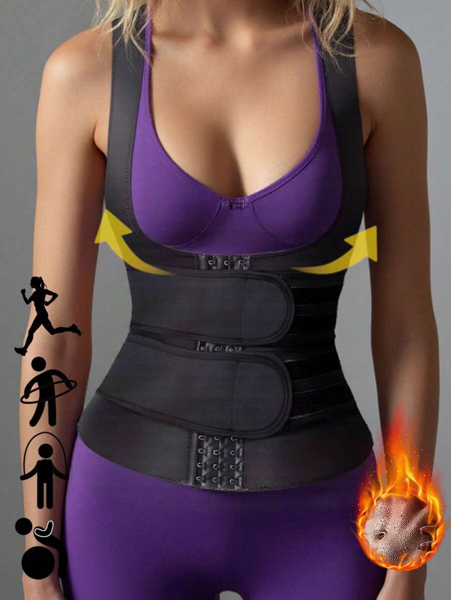 1 pieza Faja reductora para mujer, Cinturón de control abdominal, Transformador de fitness con hebilla ajustable, Transformador de cintura y abdomen y Transformador con doble gancho y lazo para ejercicios para entrenamiento, deportes en casa y caminata